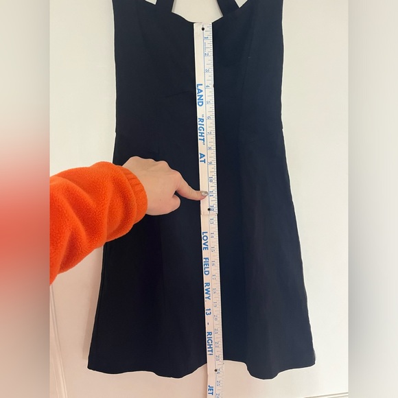 Free People solid just peachy mini black stretch tennis dress razor back low cut - Picture 10 of 10